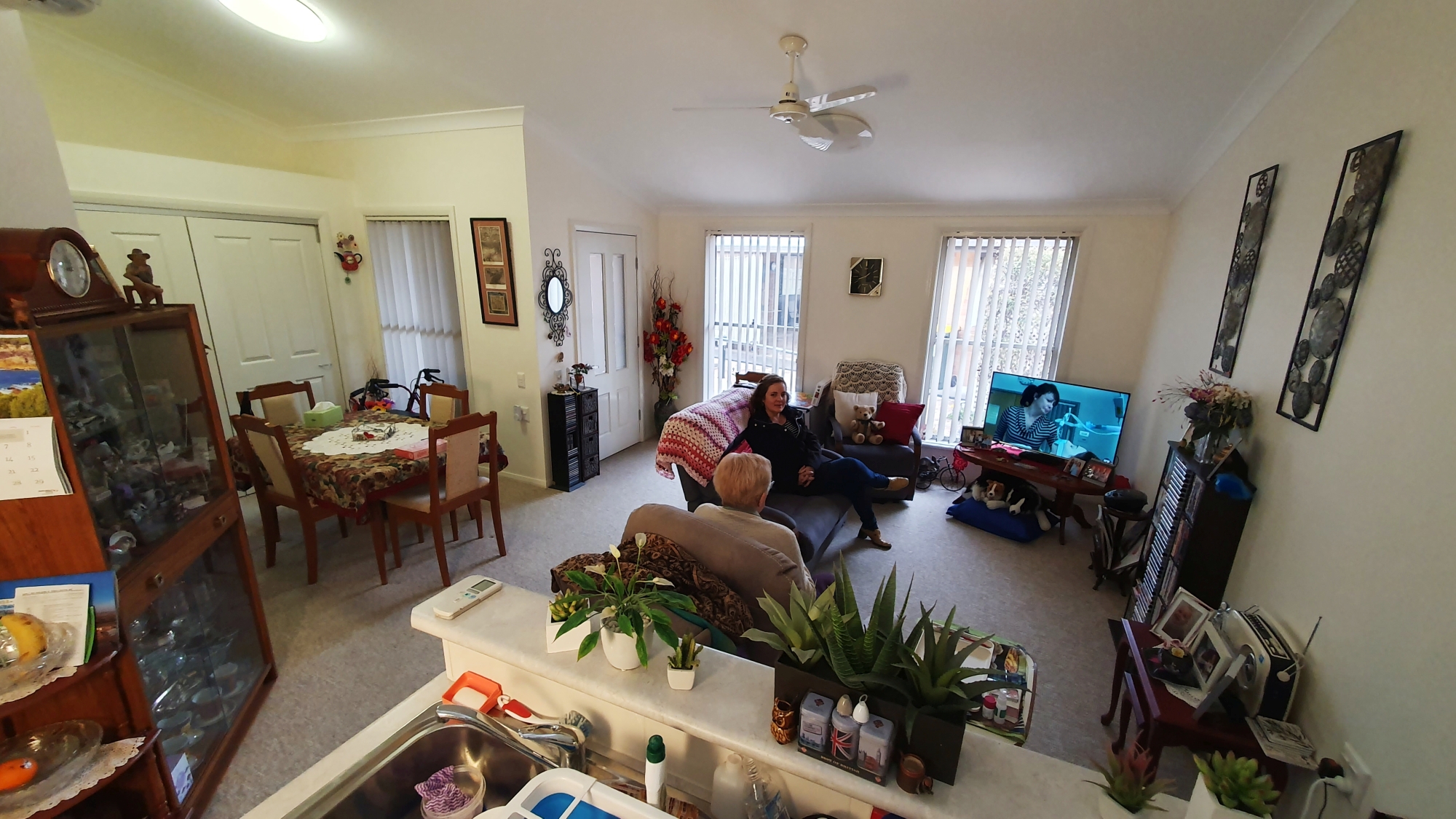 View of living area from Kitchen
